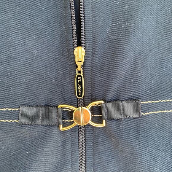 St. John Sport black and gold toggle zip up jacket SMALL - Picture 3 of 7